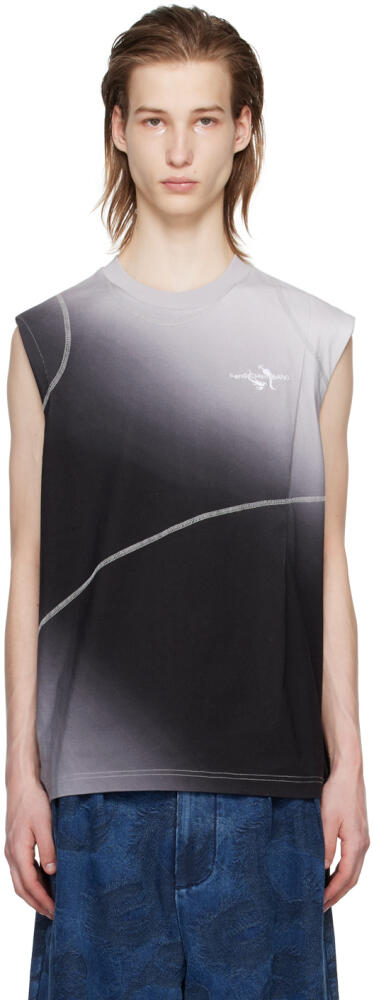 Feng Chen Wang Black & Gray Deconstructed Tank Top Cover