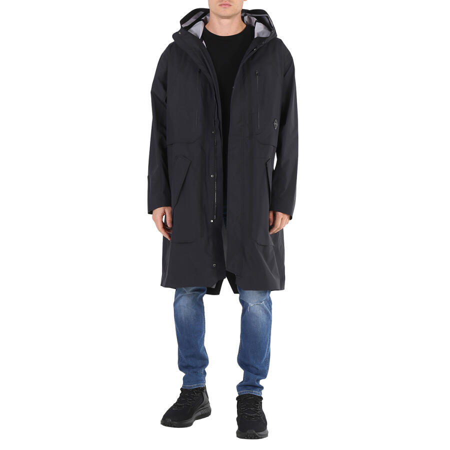 A Cold Wall Mens Black System Logo-print Parka Cover