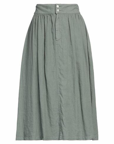 Rosso35 Woman Midi skirt Sage green Linen Cover