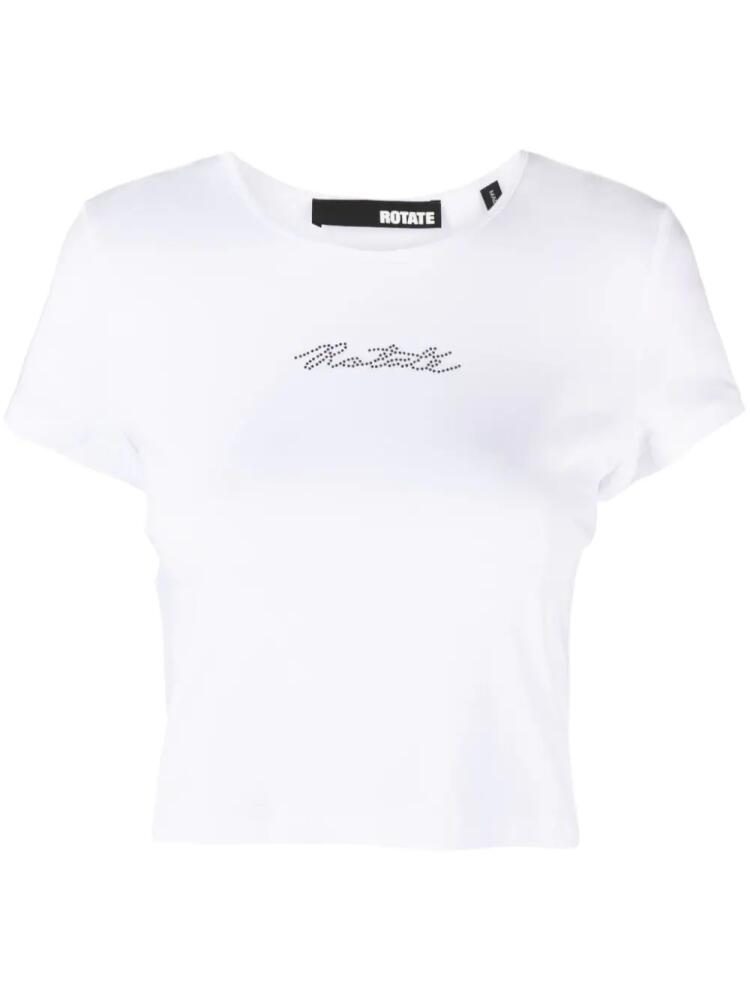 ROTATE BIRGER CHRISTENSEN logo-appliqué cropped T-shirt - White Cover