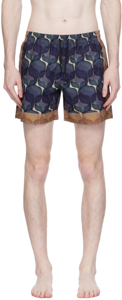 Dries Van Noten Blue Print Swim Shorts Cover