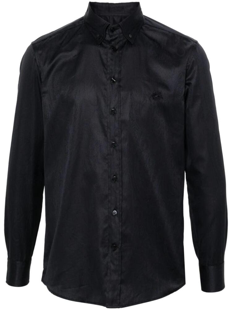 ETRO Pegaso-embroidered paisley-print shirt - Black Cover