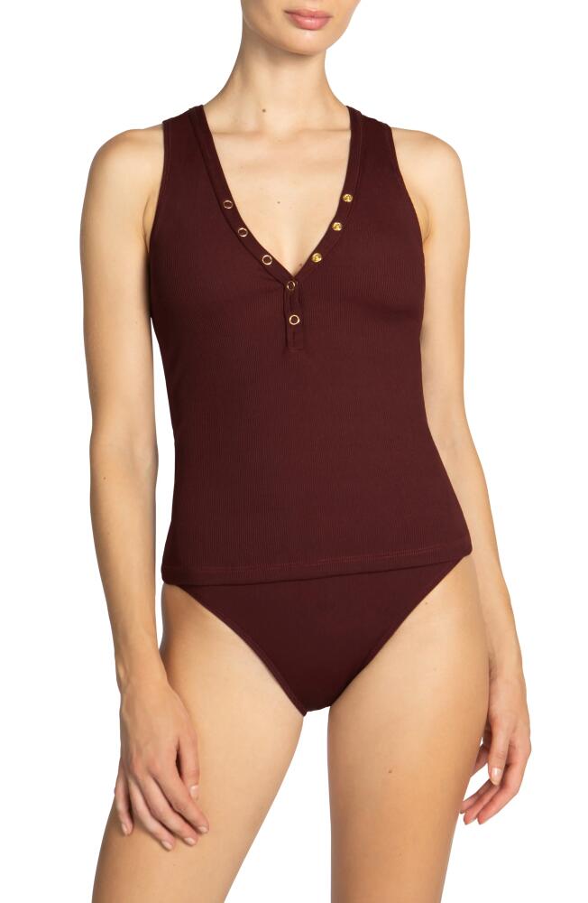 Robin Piccone Amy Ribbed Tankini Top in All Spice Cover