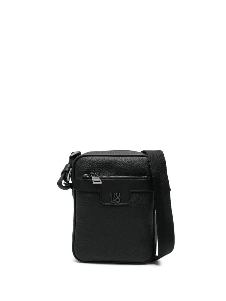 HUGO logo-plaque messenger bag - Black Cover