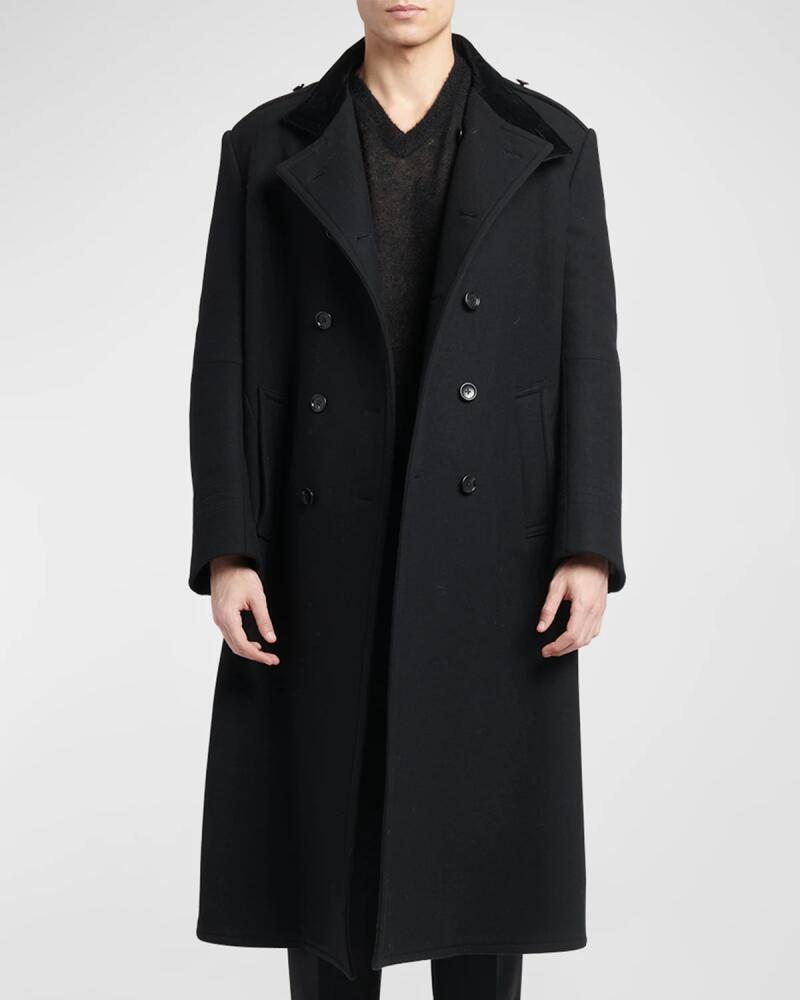 TOM FORD Men's Double-Breasted Funnel Overcoat Cover