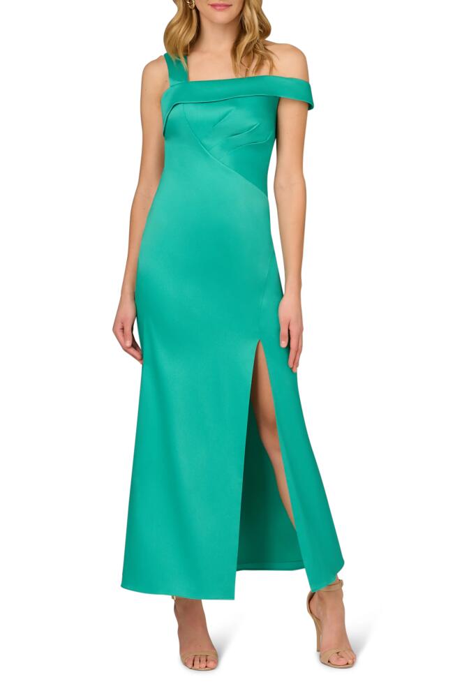 Aidan Mattox by Adrianna Papell Stretch Mikado Trumpet Gown in Botanic Green Cover