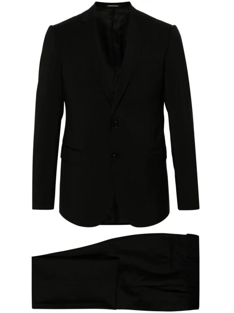 Emporio Armani single-breasted virgin wool suit - Black Cover