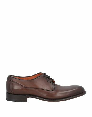 Santoni Man Lace-up shoes Dark brown Leather Cover