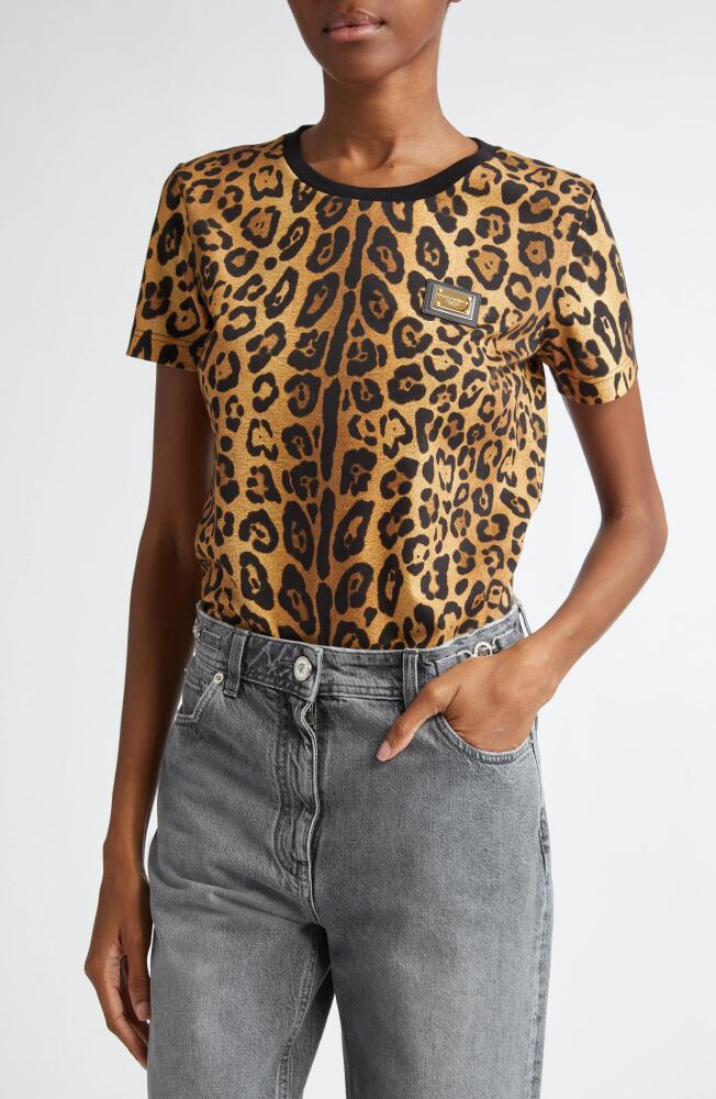 Dolce&Gabbana Interlock Leopard Print Cotton T-Shirt Cover