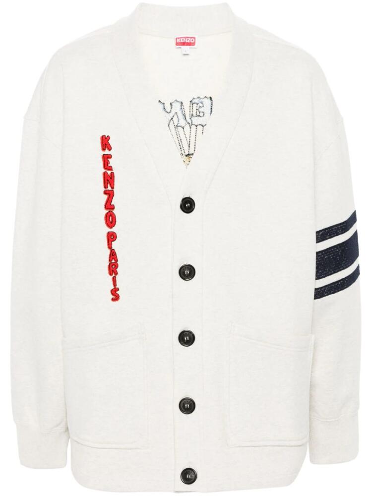 Kenzo Drawn Varsity cotton cardigan - Neutrals Cover