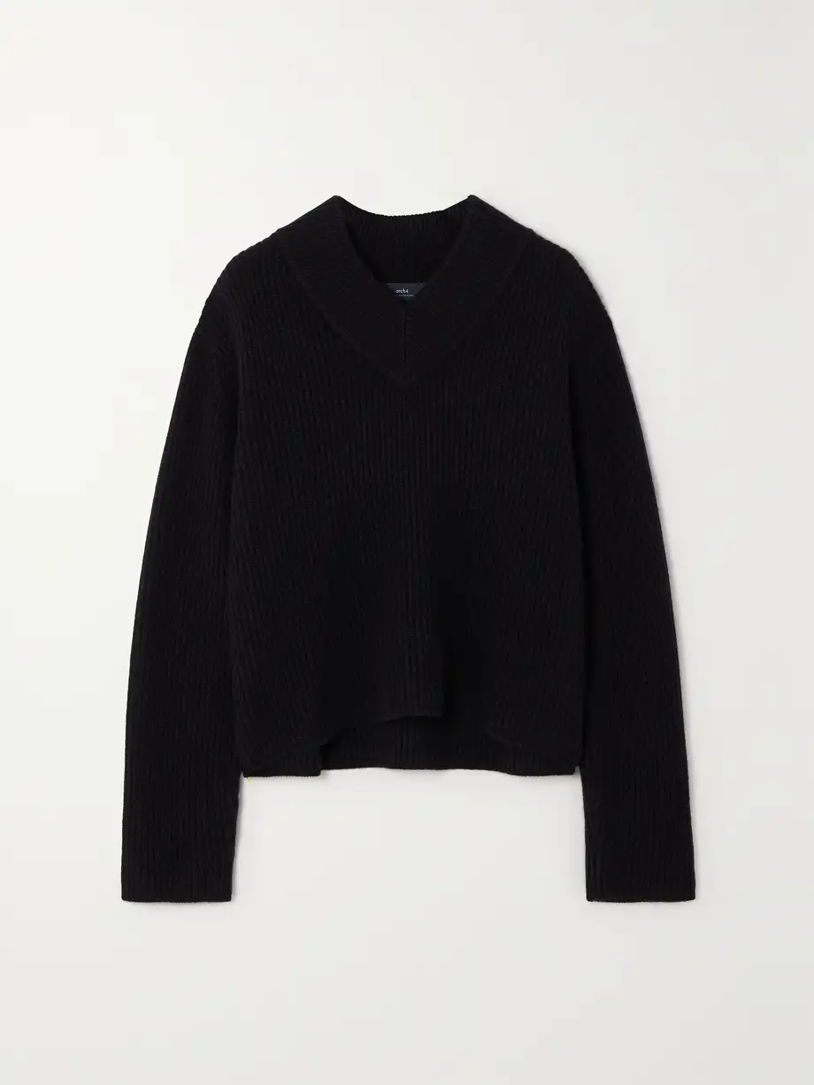 Arch4 - + Net Sustain St Anton Ribbed Cashmere Sweater - Blue Cover