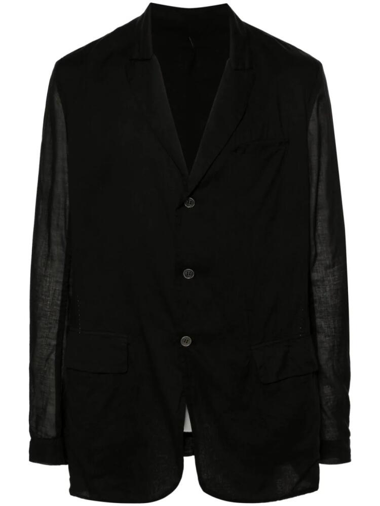 Masnada semi-sheer single-breasted blazer - Black Cover