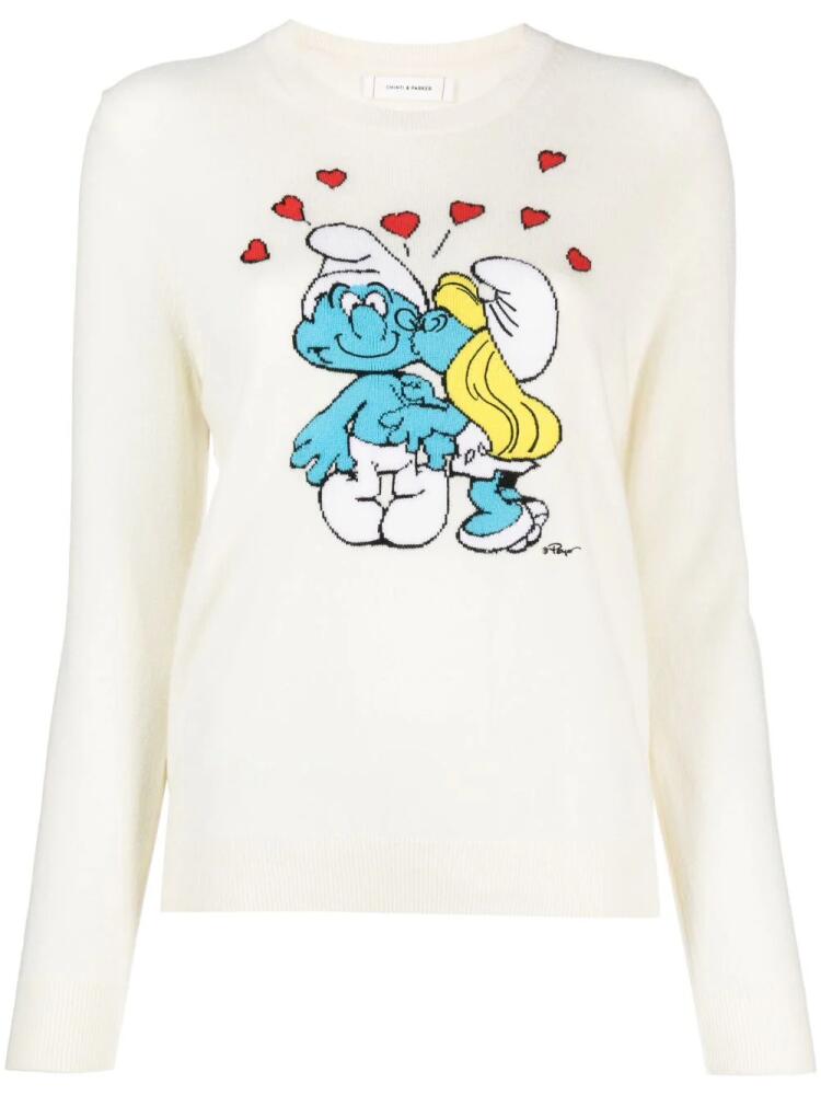 Chinti & Parker Valentine Smurf crew-neck jumper - Neutrals Cover