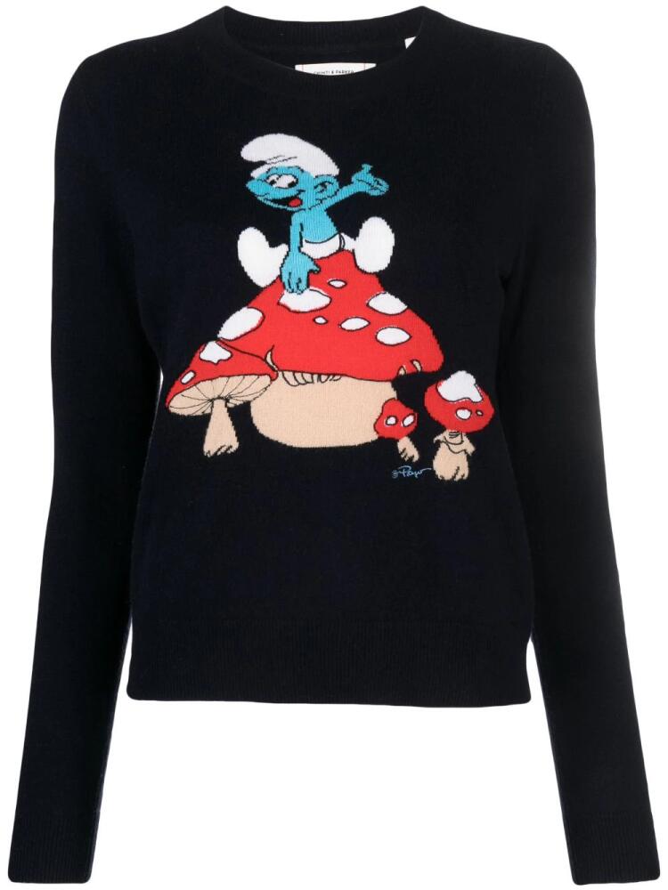 Chinti & Parker Toadstool Smurf crew-neck jumper - Blue Cover