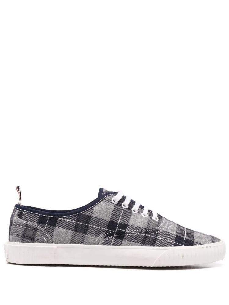 Thom Browne check-pattern low-top sneakers - Grey Cover