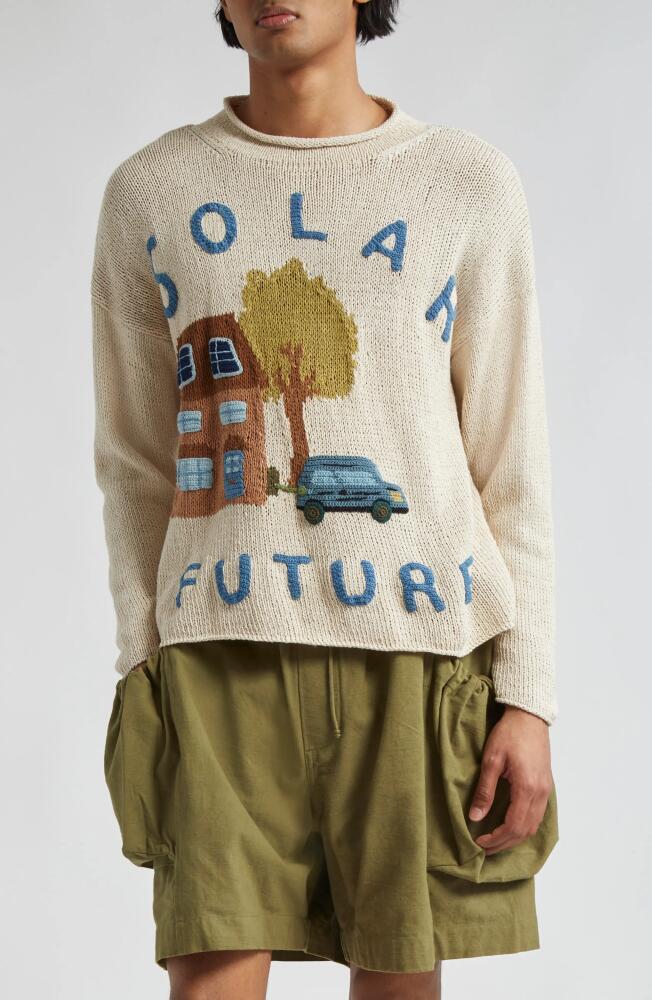 Story mfg. Solar Future Organic Cotton Sweater in Ecru Solar Future Cover