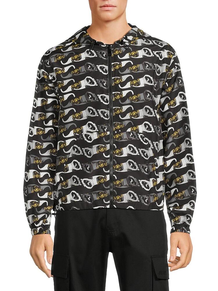 Versace Men's Print Hooded Jacket - Black Cover