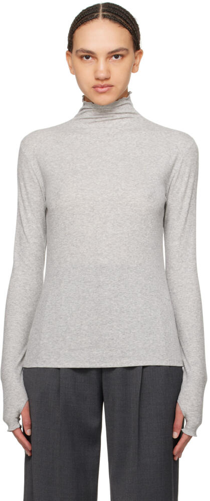 Filippa K Gray Mock Neck Sweater Cover