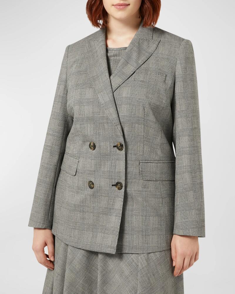 Marina Rinaldi Plus Size Robert Double-Breasted Grid Jacket Cover