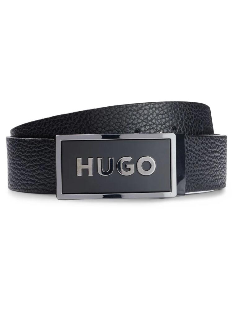 HUGO logo-buckle reversible belt - Black Cover