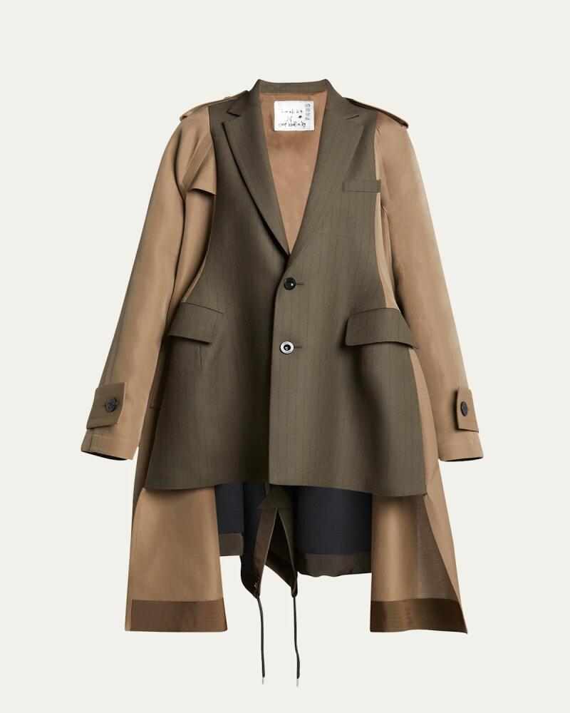 SACAI Layered Blazer High-Low Trench Jacket Cover