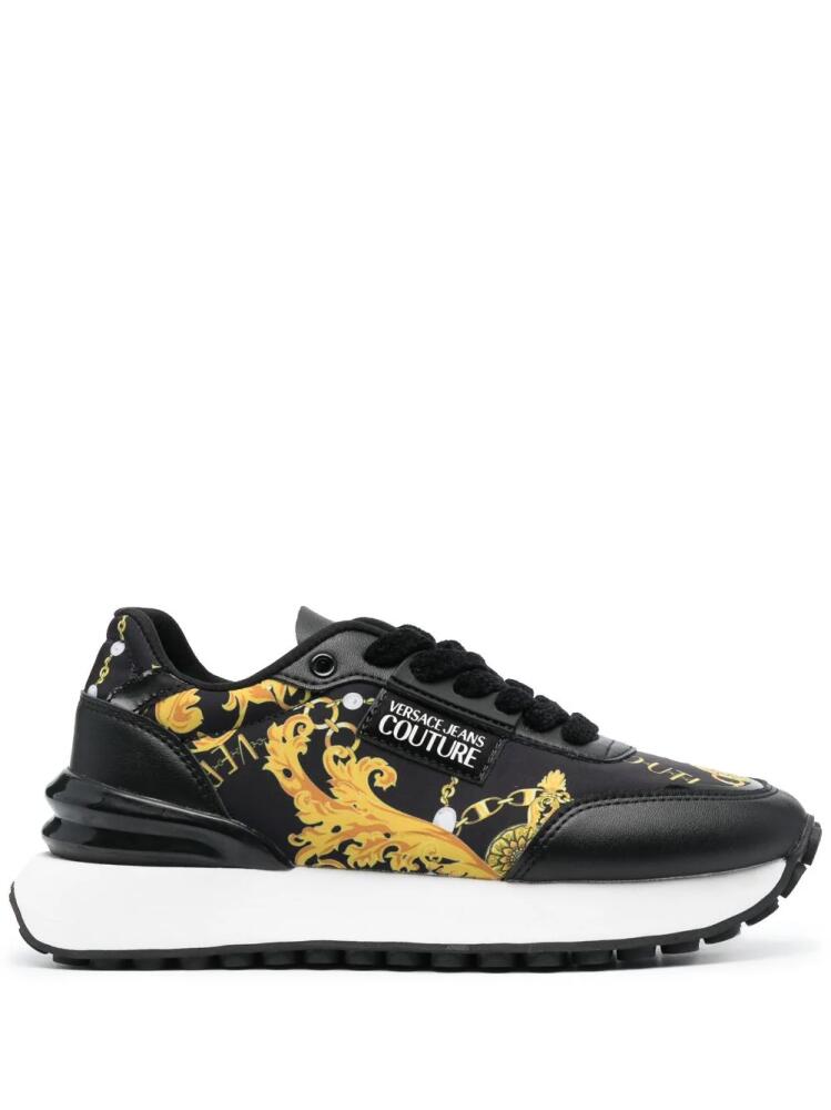 Versace Jeans Couture logo-patch almond-toe sneakers - Black Cover