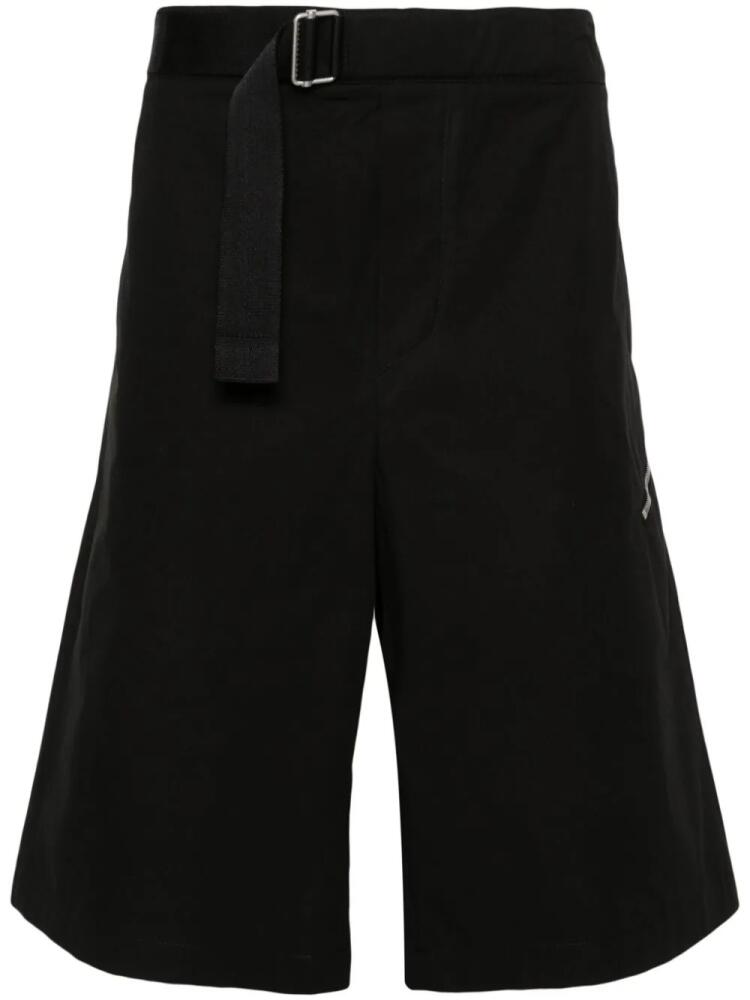 OAMC belted cotton bermuda shorts - Black Cover