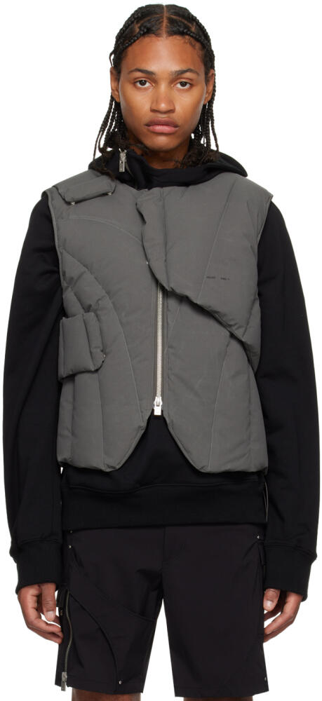 HELIOT EMIL Gray Layered Down Vest Cover