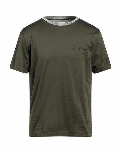 Missoni Man T-shirt Military green Cotton Cover