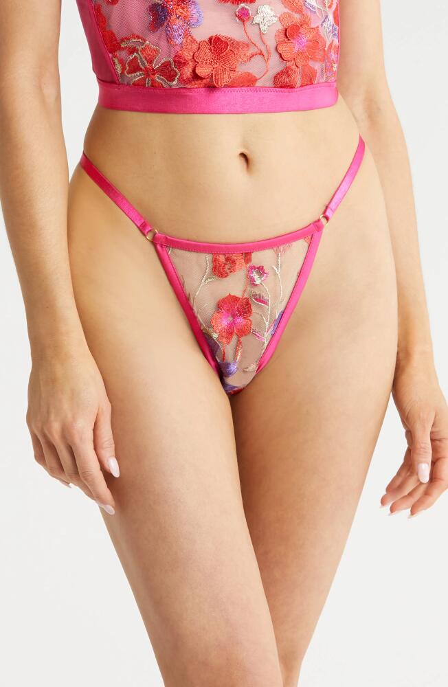 KILO BRAVA Embroidered Mesh G-String in Mixed Berry Cover