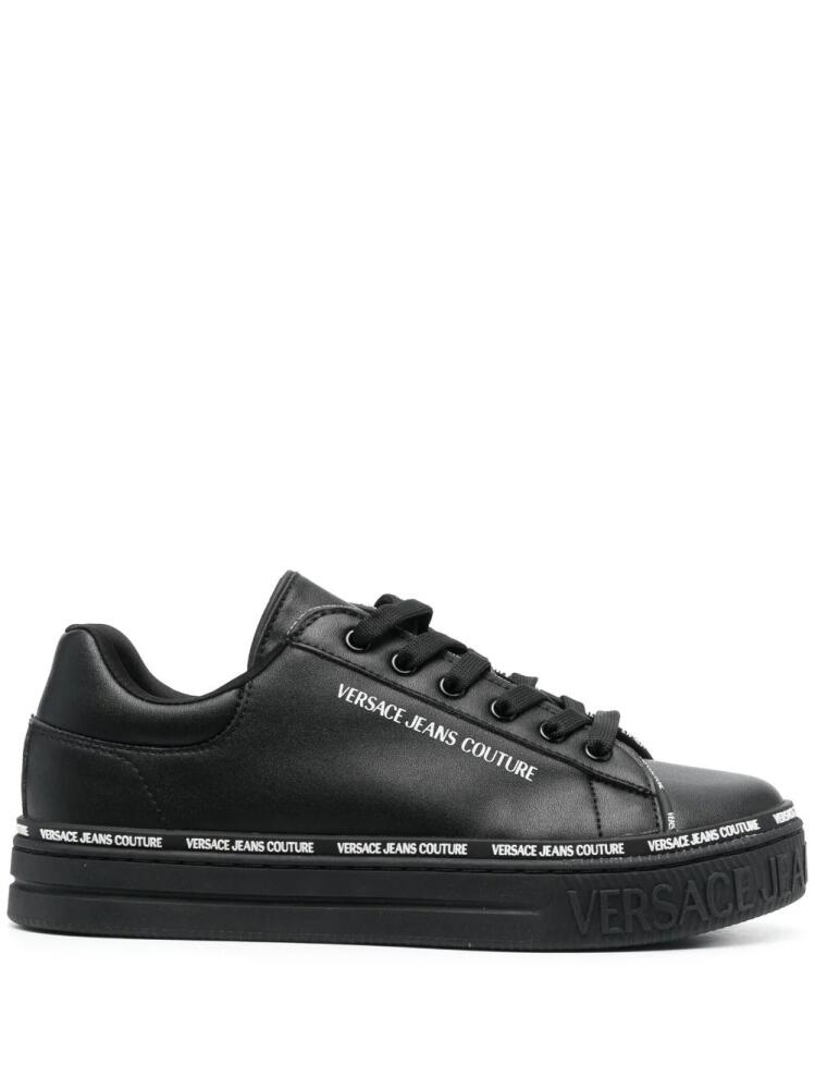 Versace Jeans Couture logo-print leather sneakers - Black Cover