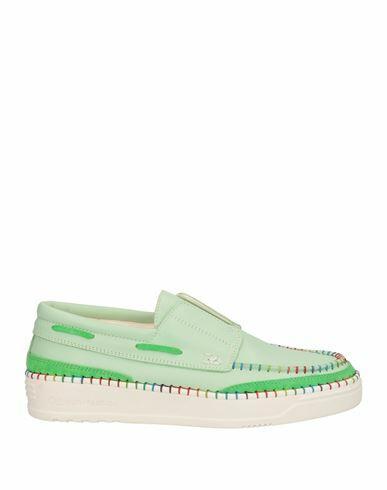 Oa Non-fashion Woman Loafers Light green Leather Cover