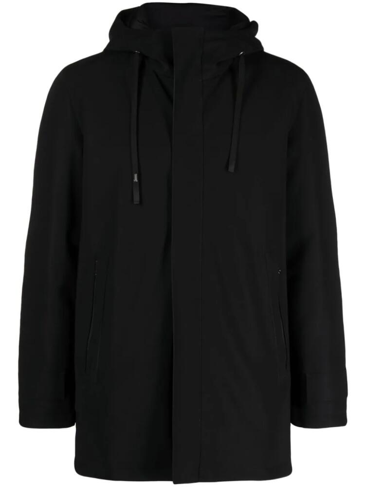 Herno logo-plaque padded hooded coat - Black Cover