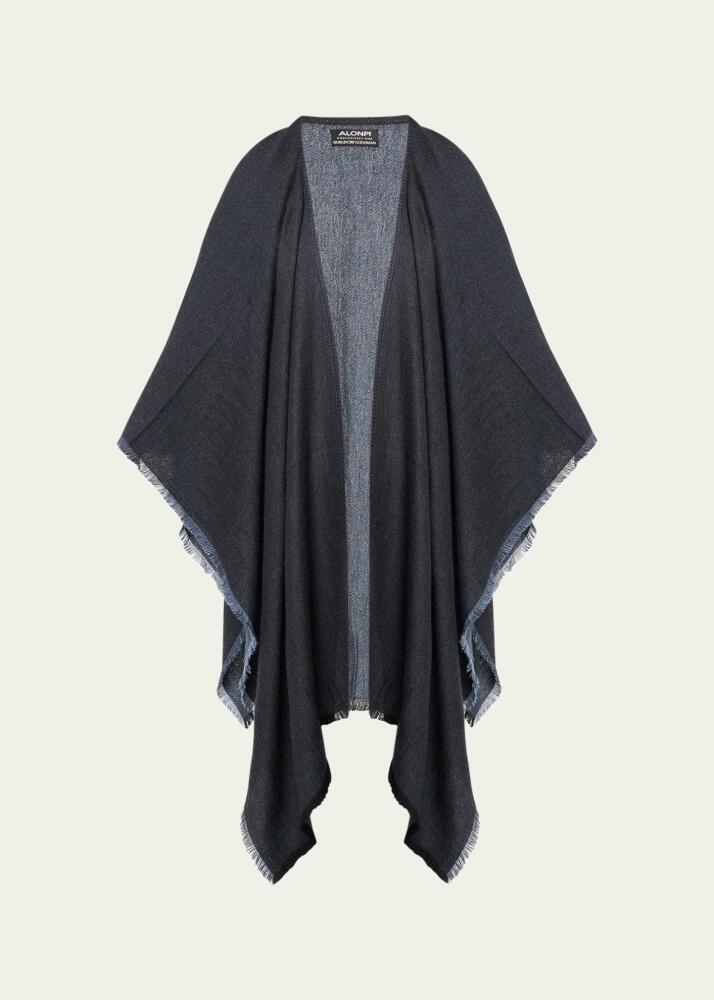 Alonpi Fringed Cashmere & Silk Cape Cover