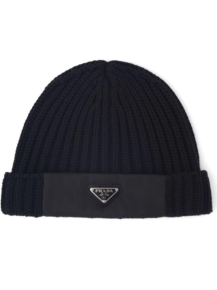 Prada Re-Nylon knitted hat - Black Cover