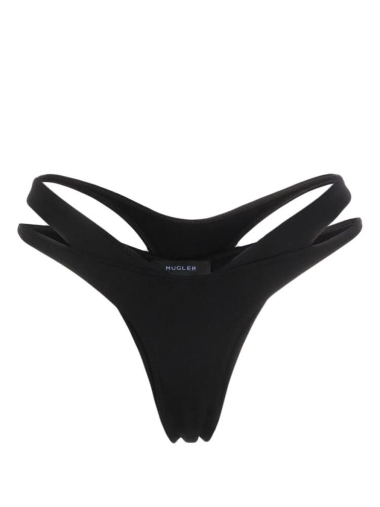 Mugler Cut-Out double-layer bikini bottom - Black Cover