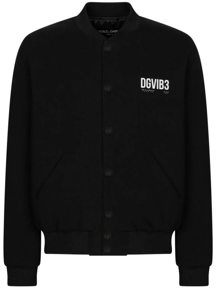 Dolce & Gabbana DGVIB3 logo-print bomber jacket - Black Cover