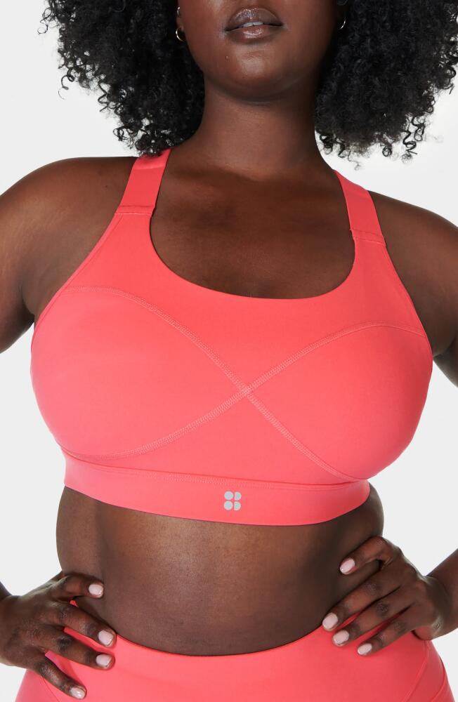 Sweaty Betty Power Medium Impact Sports Bra in Coral Pink Cover