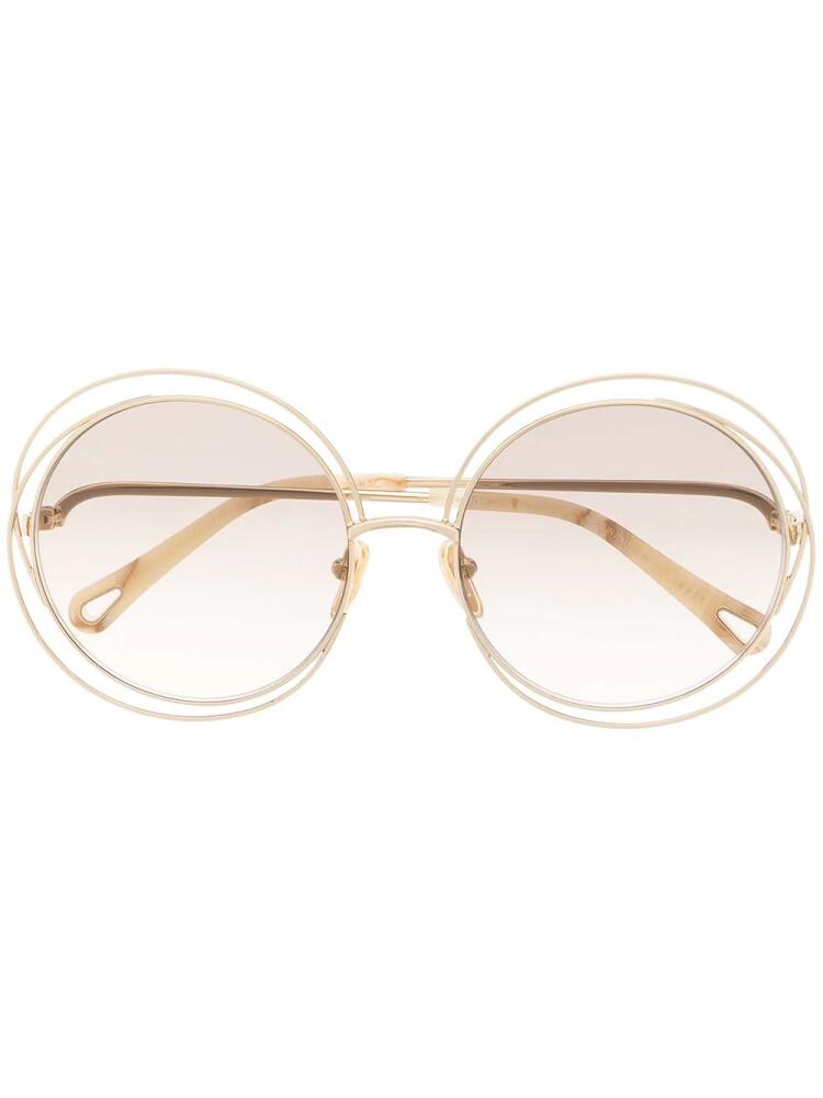 Chloé Eyewear oversized-round frame sunglasses - Gold Cover