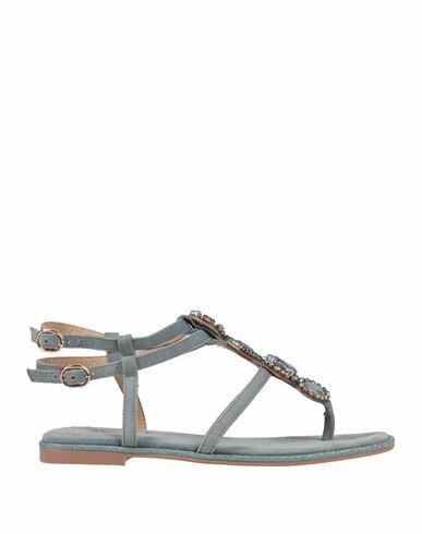 Alma En Pena. Woman Thong sandal Pastel blue Leather Cover