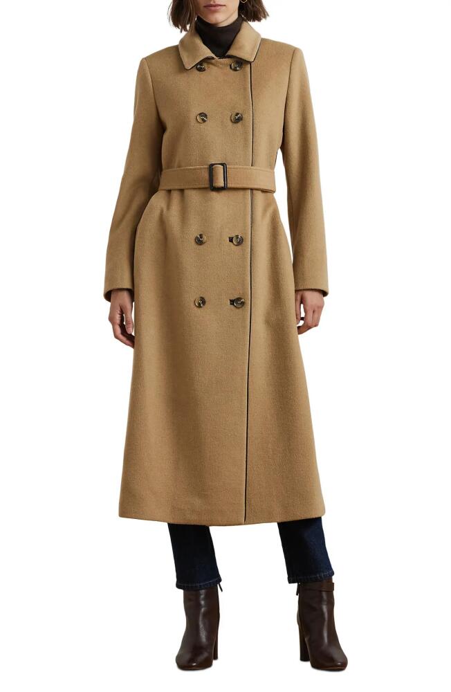 Lauren Ralph Lauren Double Breasted Wool Blend Trench Coat in Camel Cover