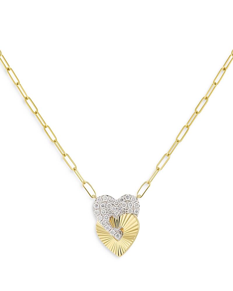 Phillips House 14K Yellow Gold Aura Diamond Double Heart Pendant Necklace, 16-18 Cover