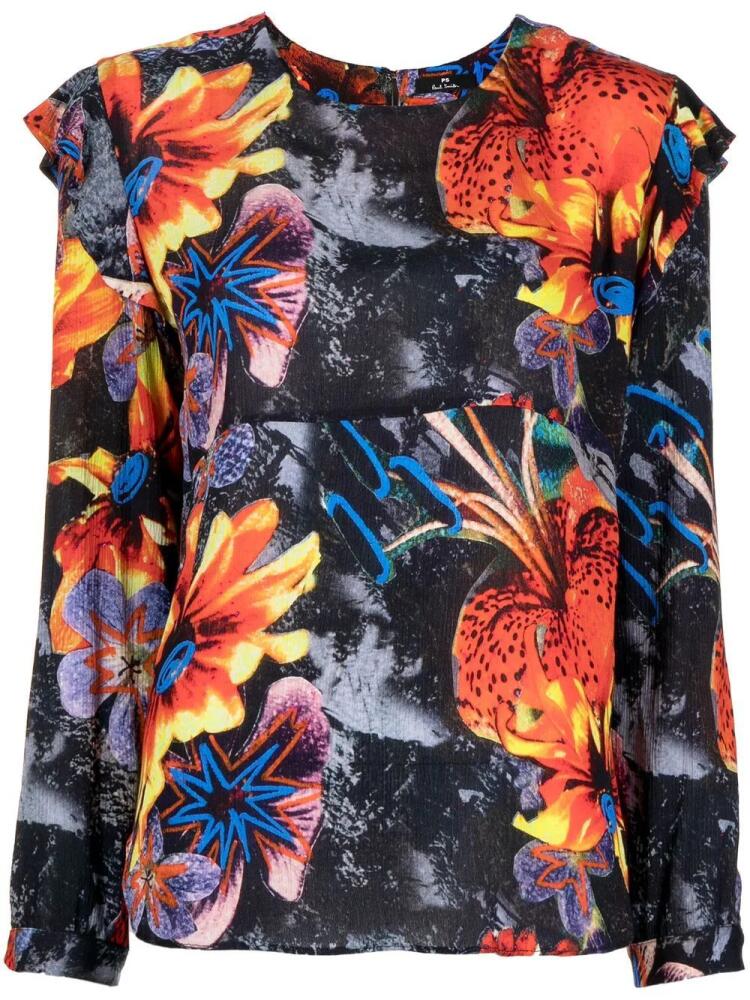 PS Paul Smith floral-print long-sleeve blouse - Multicolour Cover