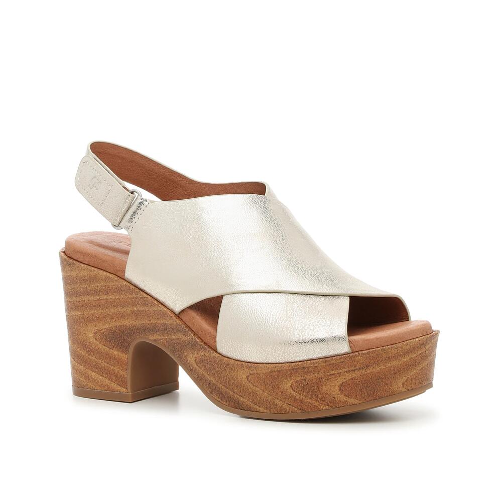 Gentle Souls Dani Platform Sandal | Women's | Ice White Leather Cover