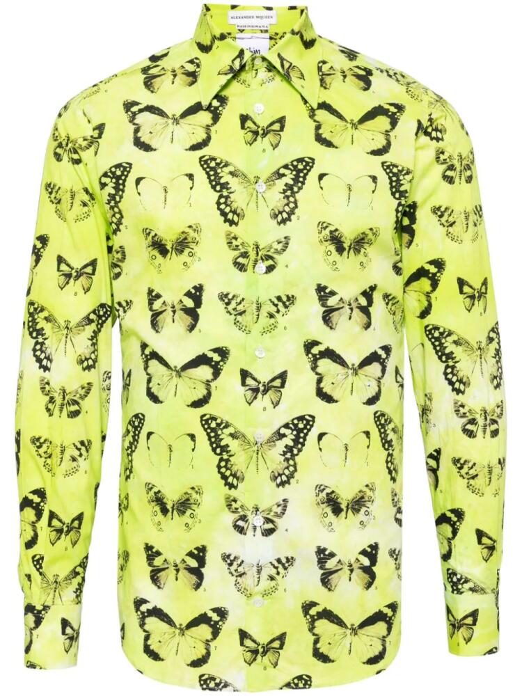 Stain Shade butterfly print cotton shirt - Green Cover