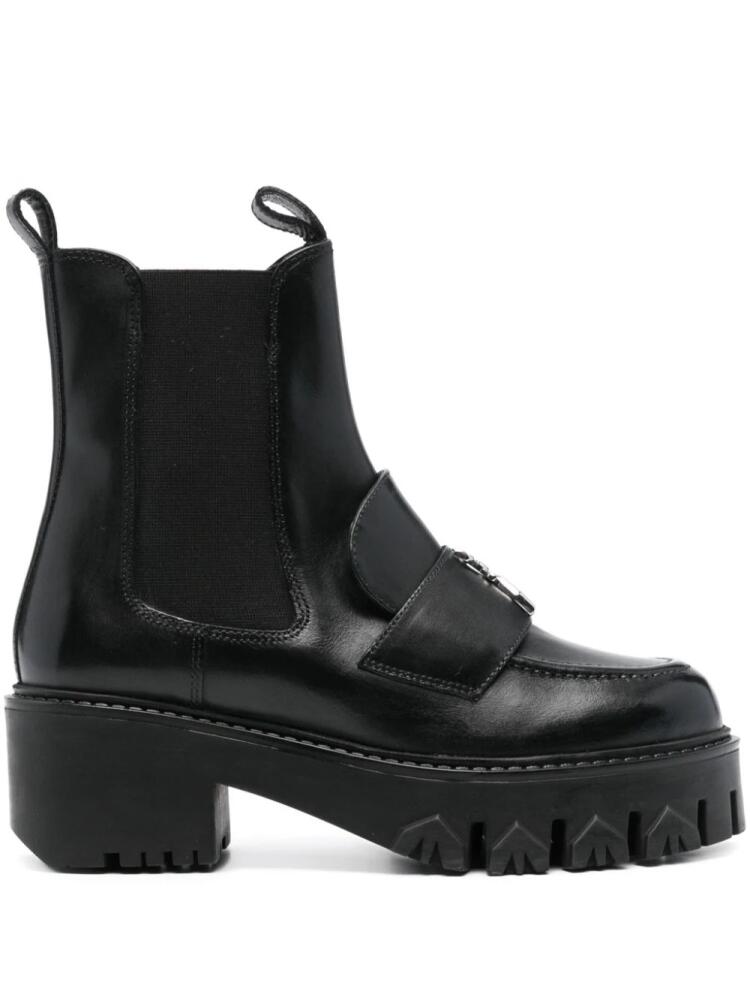 Patrizia Pepe logo-plaque leather boots - Black Cover