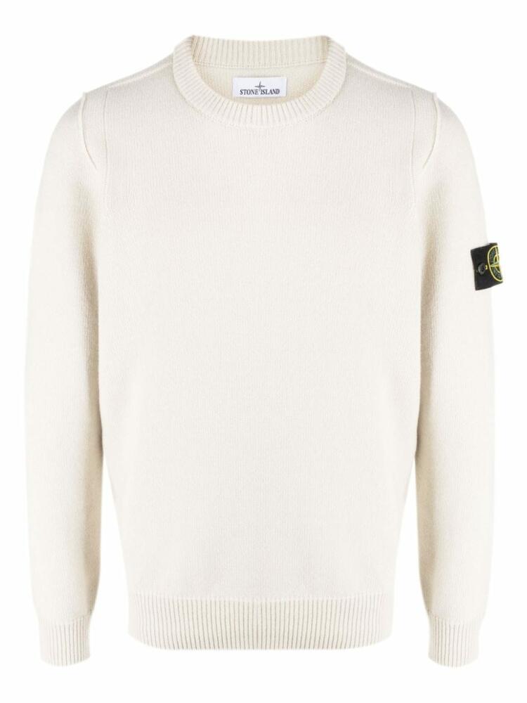 Stone Island Compass-patch crew-neck jumper - Neutrals Cover