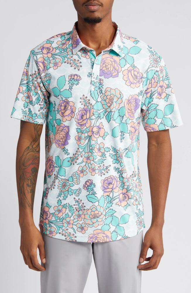 Swannies Bailey Floral Golf Polo in Cactus Cover