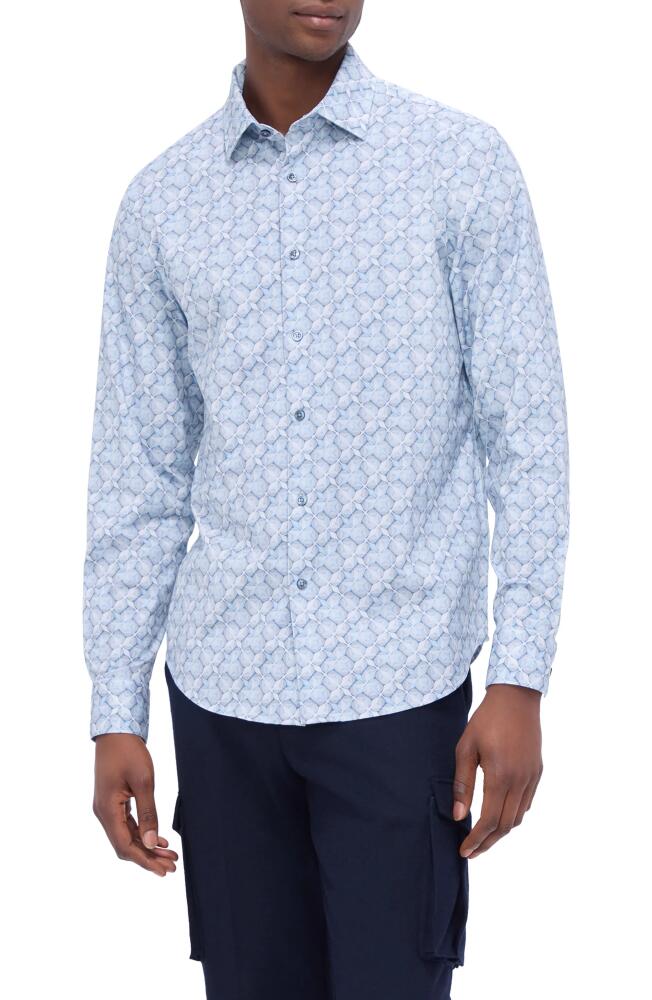 Bugatchi James OoohCotton® Abstract Print Button-Up Shirt in Air Blue Cover