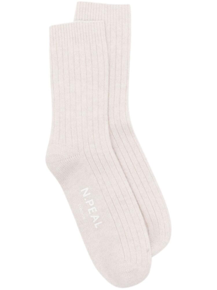 N.Peal ribbed house socks - Neutrals Cover